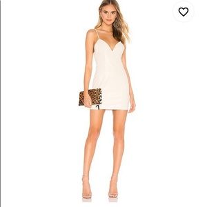 Superdown Becca Faux Leather Dress in Cream
